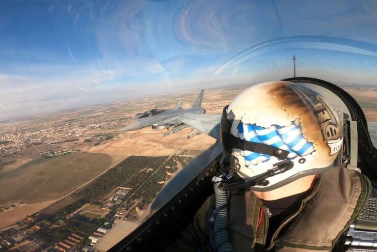 Greek Air Force pilot greek flag nato spain