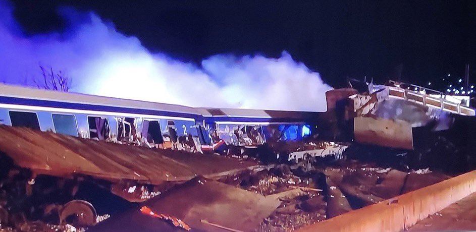 Greece: Dozens hurt in fiery train collision, derailment