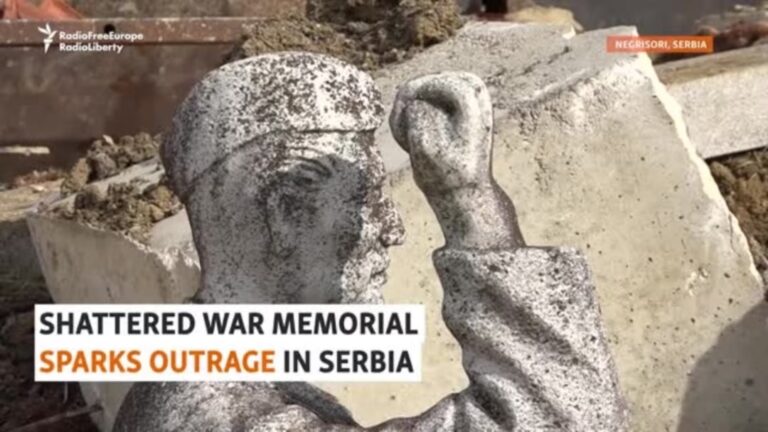Serbs war monument destroyed by Chinese construction company