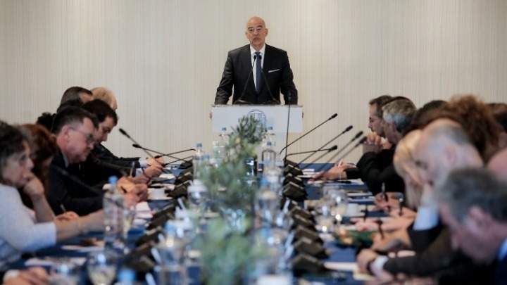 Greek Foreign Minister Nikos Dendias Syria