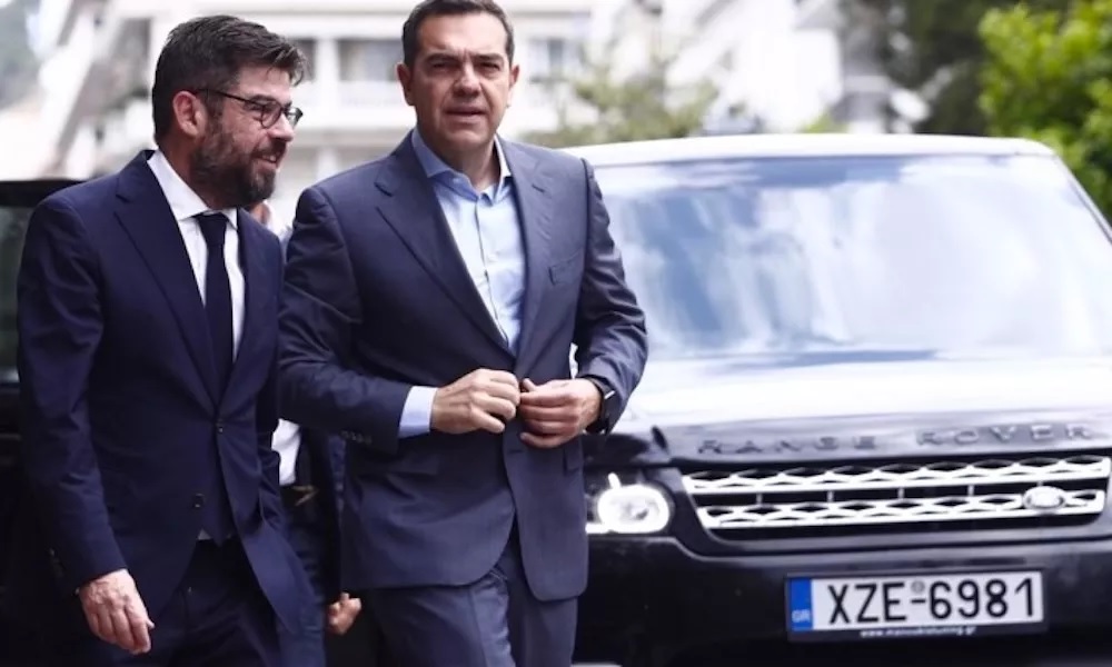 Alex Tsipras SYRIZA Range Rover