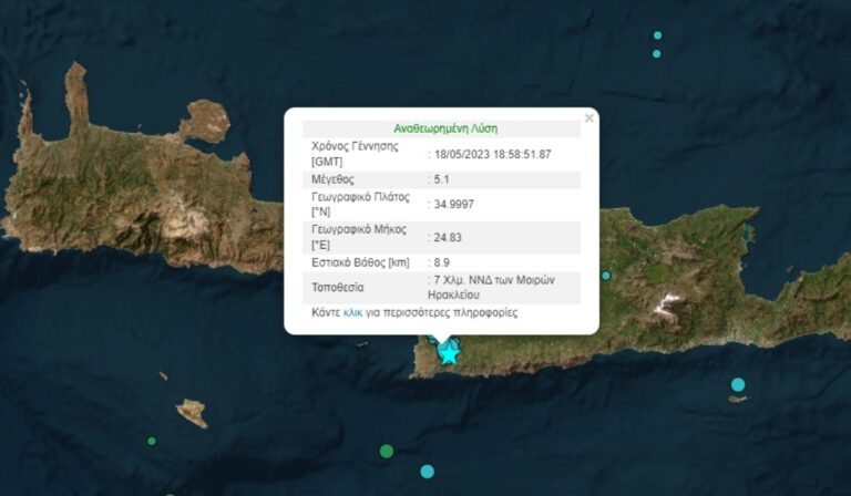 Strong 5.1 earthquake shakes Heraklion, Crete