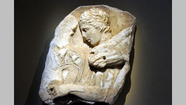 Fragments of the North Frieze of the Parthenon ( 438BC-432BC ) Marble . By Phidias . Made in Acropolis of Athens, Attica, Greece .Kunsthistorisches Museum, Vienna, Austria