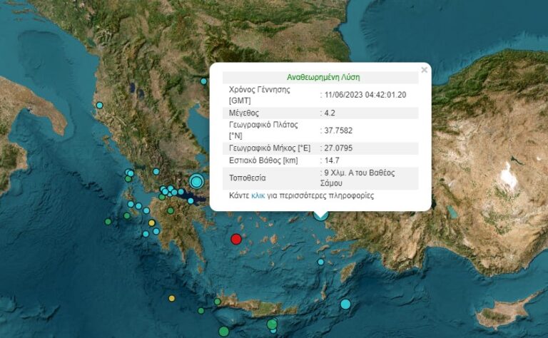 Samos Hit By 4.2 Richter earthquake