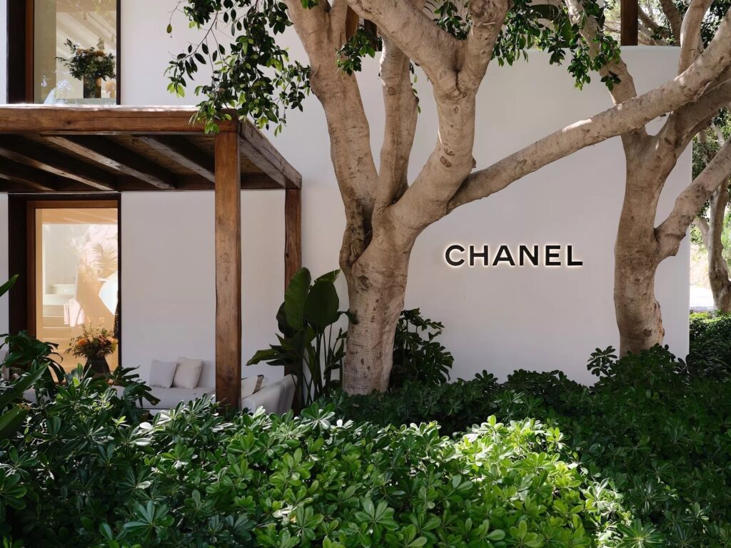 Chanel's seasonal boutique in Nammos Village, Mykonos