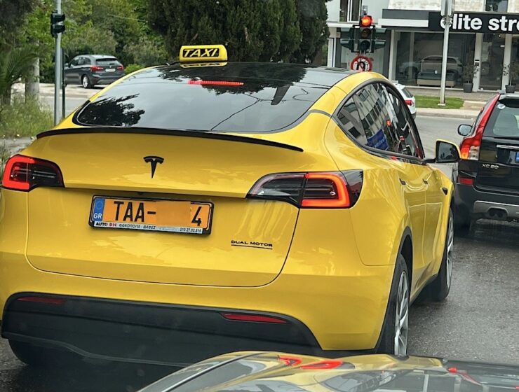 Tesla taxi in Greece