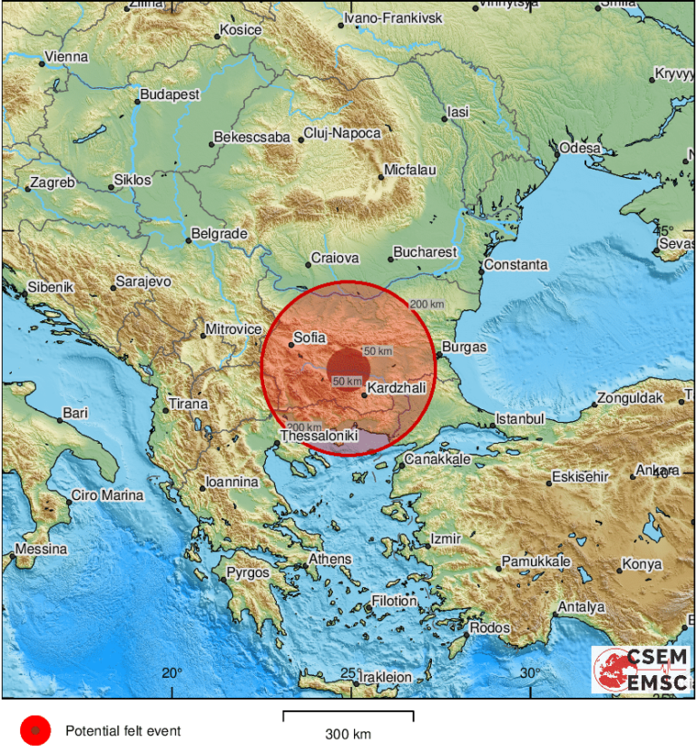 Shallow M4.9 earthquake struck on Wednesday afternoon near Asenovgrad in Bulgaria