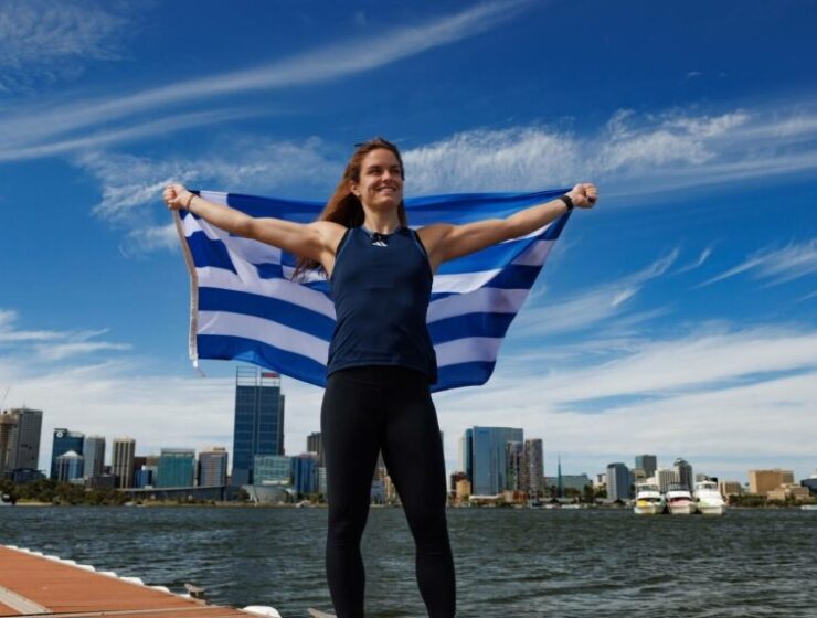 Maria Sakkari greek flag