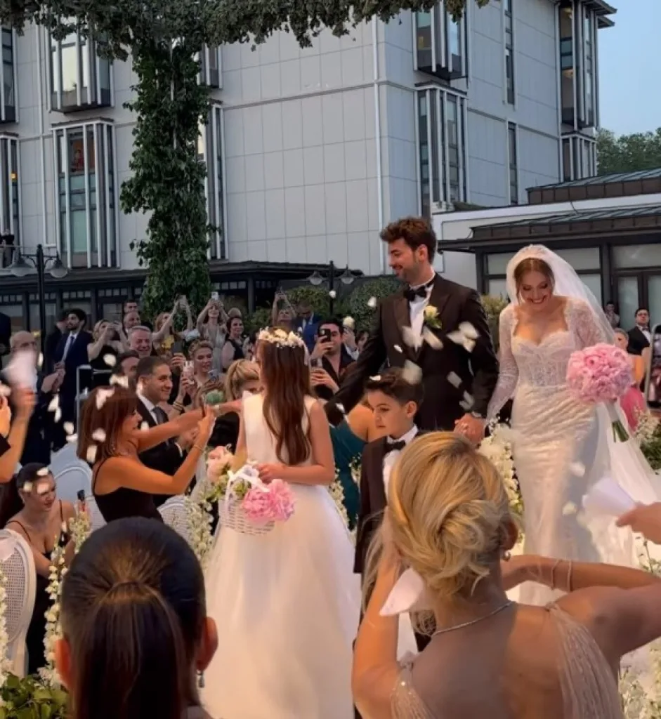 Turkish actress Eda Ece and Galatasaray basketball player Buğrahan Tuncer wedding