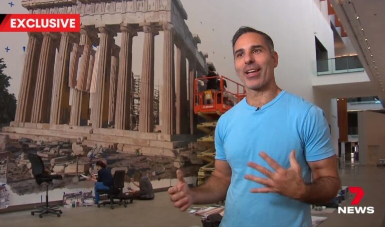 Hyper realistic art exhibition brings Athens Acropolis to Brisbane (video)