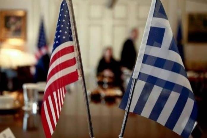 USA Greek American Greece flags anti-americanism