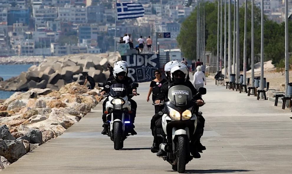 greek police motorbikes,portable cameras