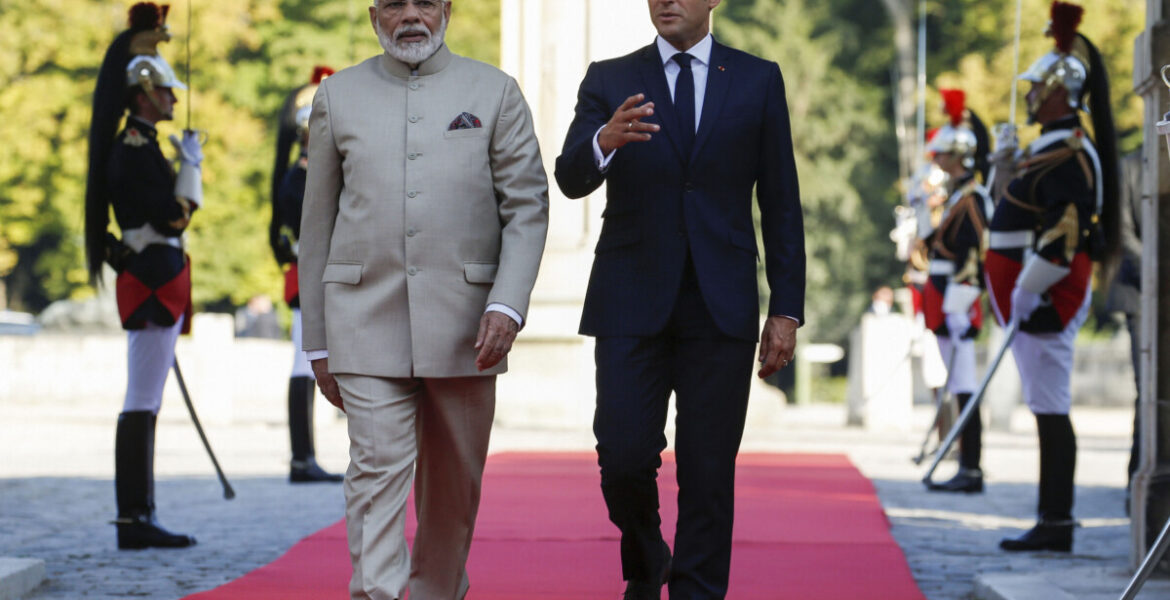 Indian Prime Minister Narendra Modi, French President Emmanual Macon France