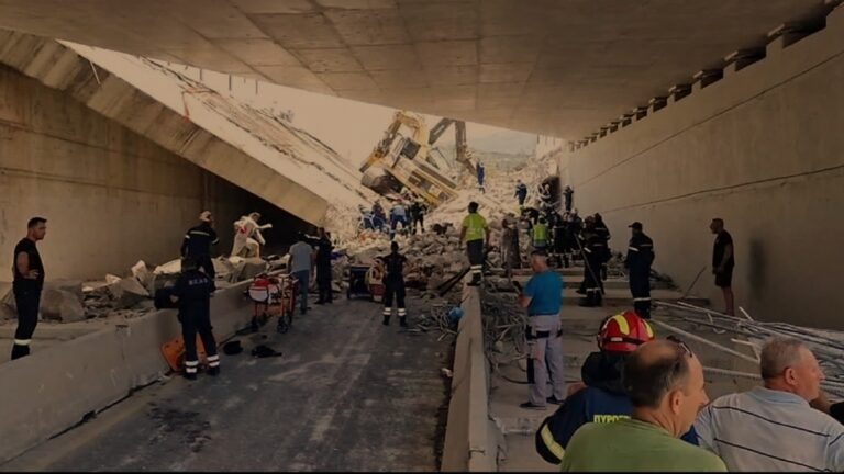 BREAKING: Bridge collapses near the city of Patras. Mega TV reports two dead