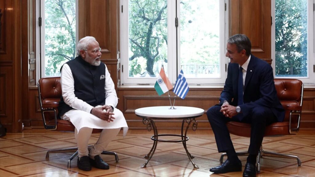  Kyriakos Mitsotakis Narendra Modi in Athens 25 August 2023 India Greece