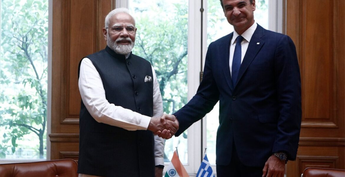 Kyriakos Mitsotakis Narendra Modi in Athens 25 August 2023 India Greece