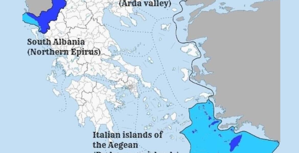 peace treaty world War II northern epirus, dodecanese islands arda valley