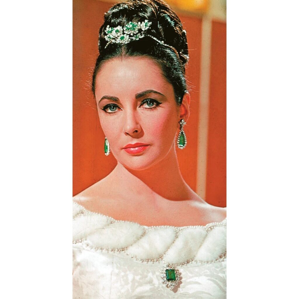 Elizabeth Taylor with the legendary jewels created for her by Bvlgari