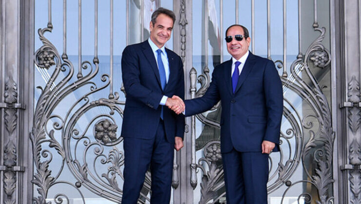 PM Kyriakos Mitsotakis With Egyptian PM