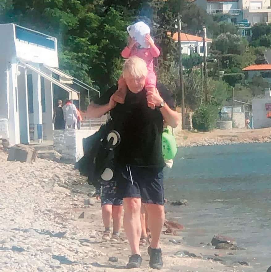Boris Johnson, his wife Carrie Symonds and their three children went down to the unique beach of the small settlement of Niborio every day for a swim