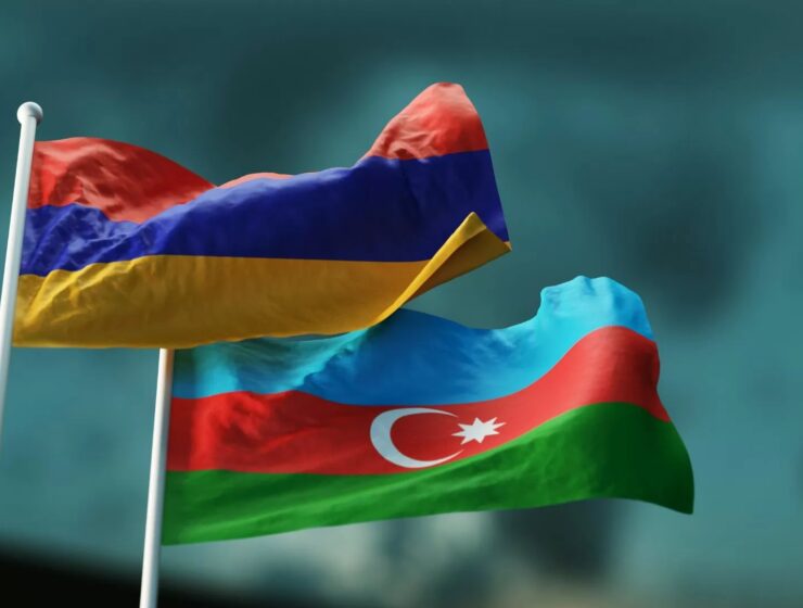 Armenian Azerbaijani flags