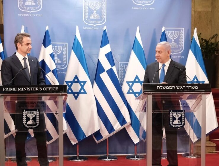 middle east Greece Greek Prime Minister Kyriakos Mitsotakis and Israeli Prime Minister Benjamin Netanyahu