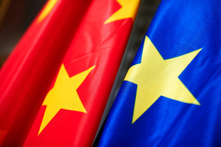 european union china chinese flags