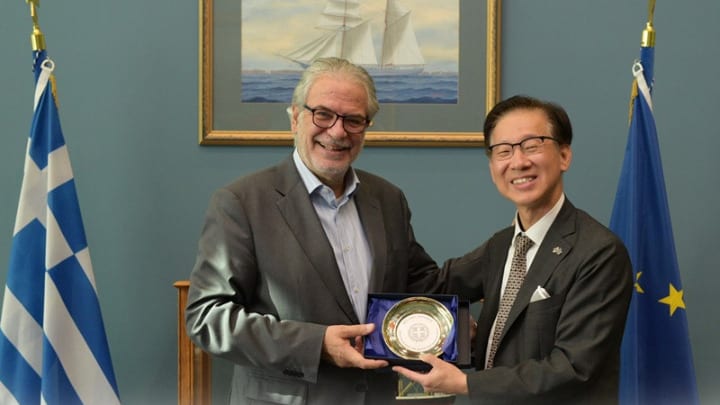 Shipping & Island Policy Minister Christos Stylianides met with the Ambassador of the Republic of Korea, Jung Il Lee, on October 7 2023