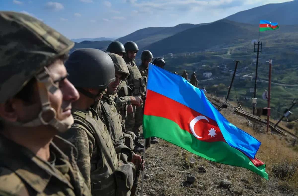 Azerbaijani military Azerbaijani soldiers Azerbaijani flags Azeri