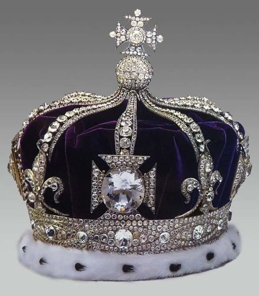 The legendary Koh-I-Noor diamond that adorns the royal crown cross