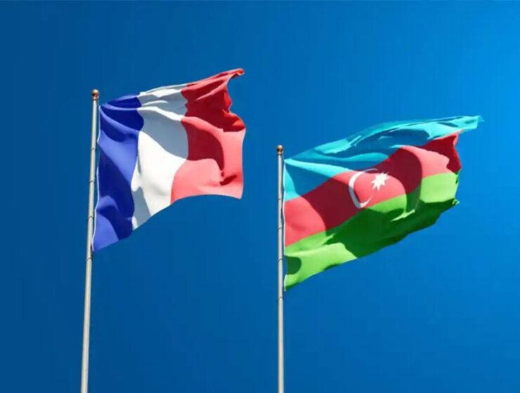 France Azerbaijani French Azeri flags