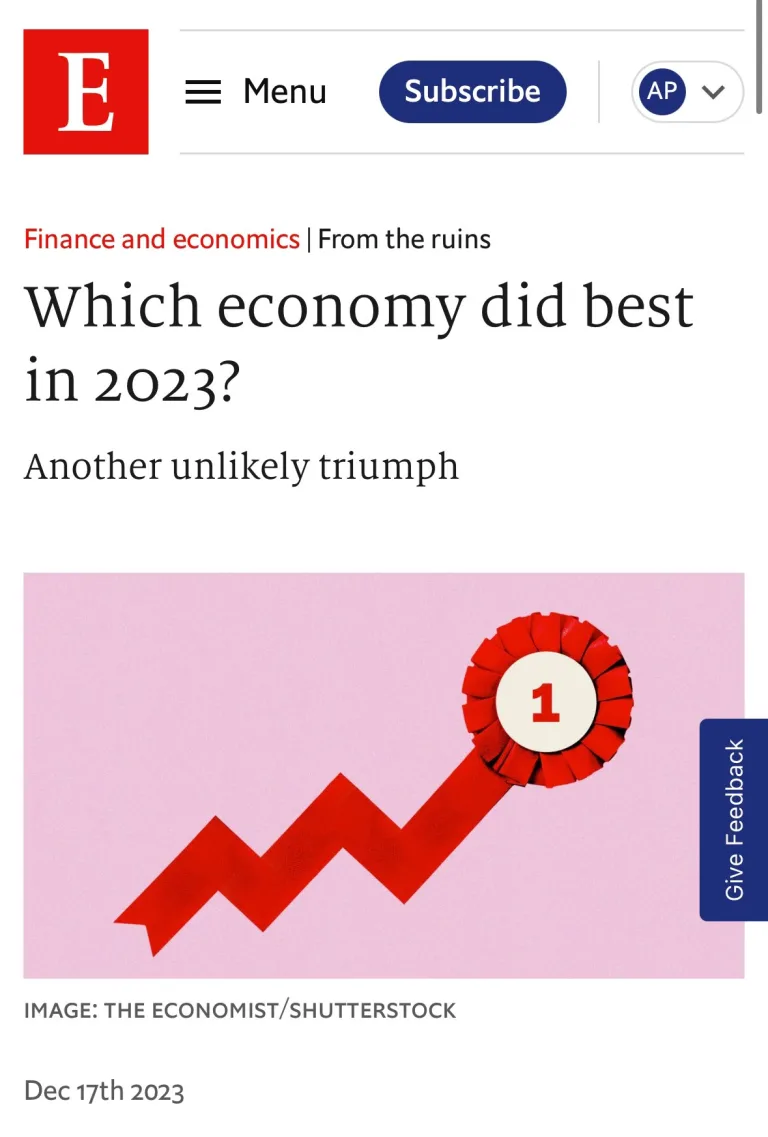 Greece Shines as the Economist Ranks It as Top Performer in 2023 Economy Ranking