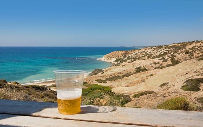 beer greek island beach consumed