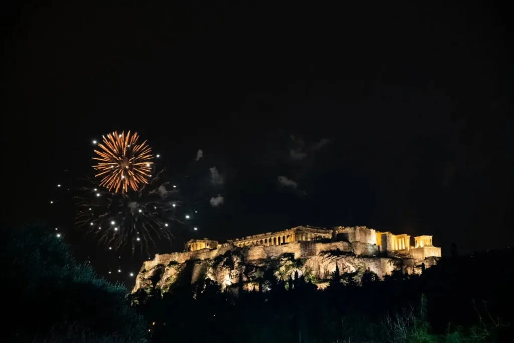 acropolis fireworks