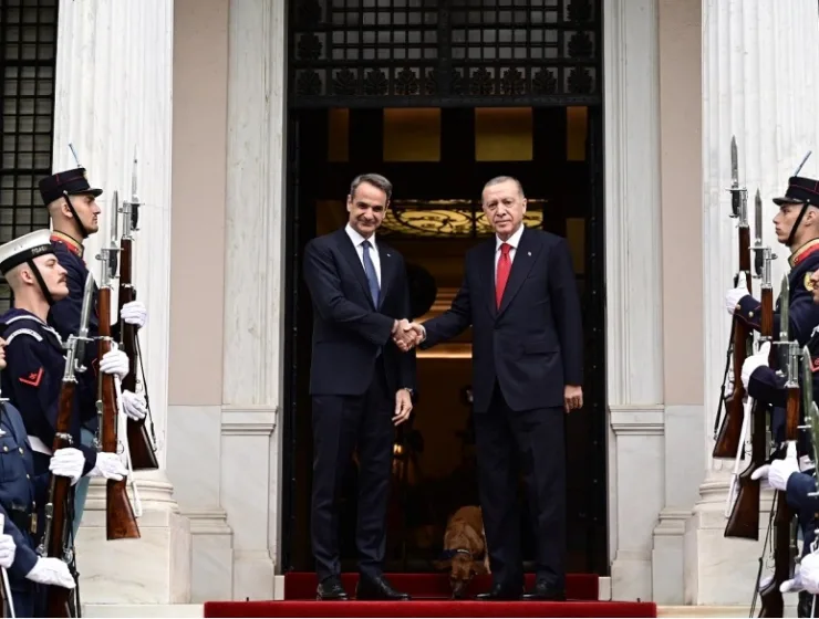Kyriakos Mitsotakis Recep Tayyip Erdogan in Athens on December 7 2023