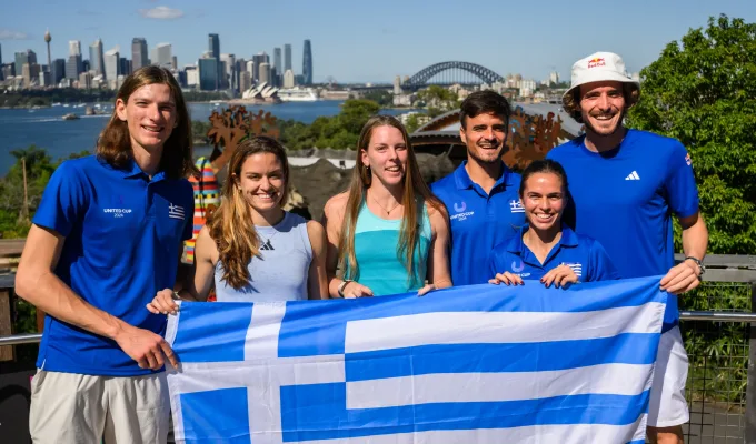 Tennis, United Cup, Greece, Team Greece, Stefanos Tsitsipas, Maria Sakkari, Petros Tsitsipas, Stefanos Sakellaridis, Despina Papamichail, Valentini Grammatikopoulou,