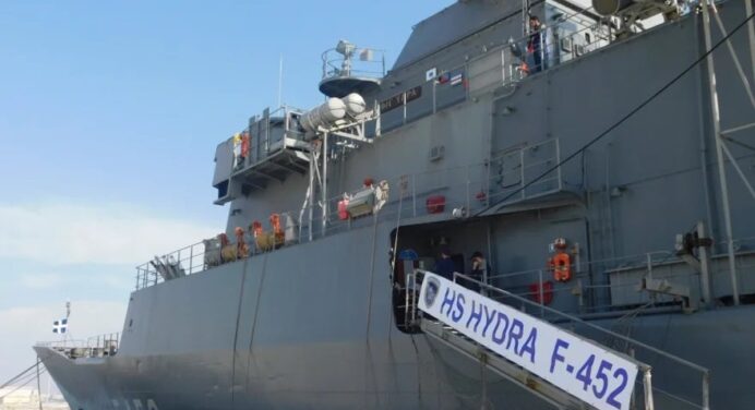 National Defence Minister Visits Hellenic Navy Frigate "Hydra" in the Red Sea