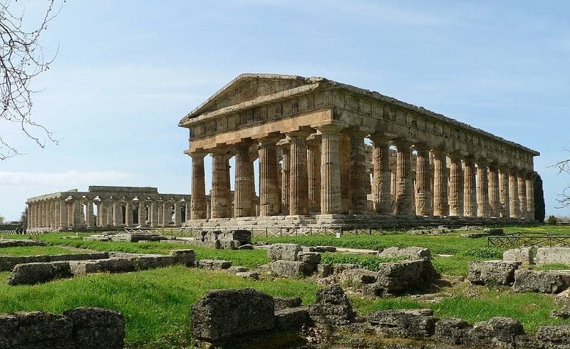 Ancient Greek temple of Poseidon in Paestum, Italy
