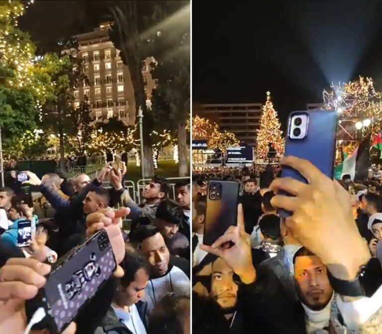 New Year 2024 in Athens: Greeks outraged as Pakistani men and Palestinian flags take centre stage