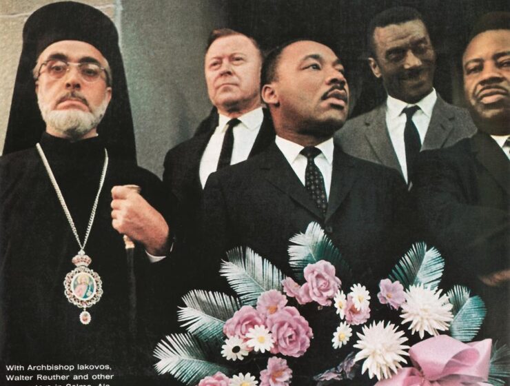 The iconic Life magazine cover of Archbishop Iakovos standing with the Rev. Dr. Martin Luther King. The picture was taken by Peter Christopoulos, then a photographer for the magazine, who persuaded the editors to use this photo on the cover. Now and Archon, he lives in New Jersey where he is a member of St. Demetrios Church in Perth Amboy. © Observer archives