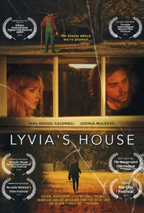 A poster for Lyvia's House, an indie thriller directed by Niko Volonakis