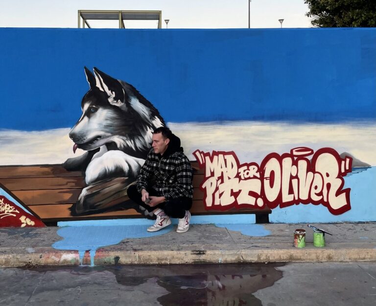 Mural of the murdered husky Oliver in Kallithea – Interview with artist Madpitt