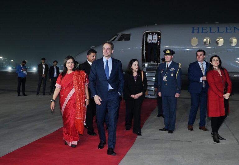 Greek PM Kyriakos Mitsotakis has touched down in India