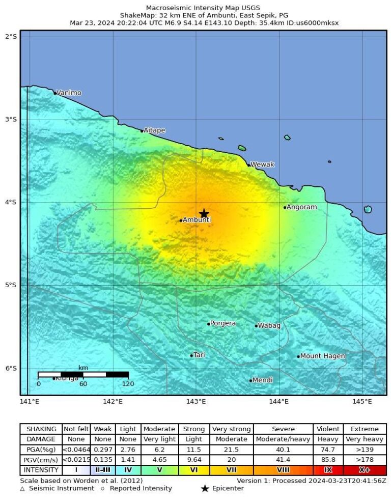 Breaking news: 6.9 magnitude earthquake hits Papua New Guinea