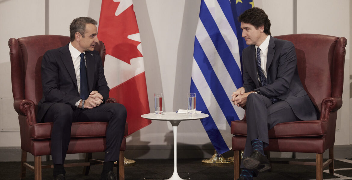 Meeting between Prime Minister Kyriakos Mitsotakis and Canadian Prime Minister Justin Trudeau in Montreal