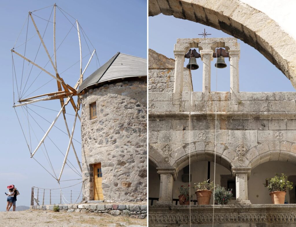 The Mills in Patmos and Monastery of Agios Ioannis Theologos/Photo: Nikos Kokkas