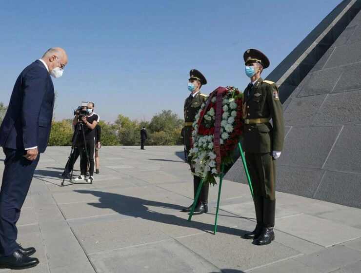 He will also lay a wreath at the Armenian Genocide Memorial.
