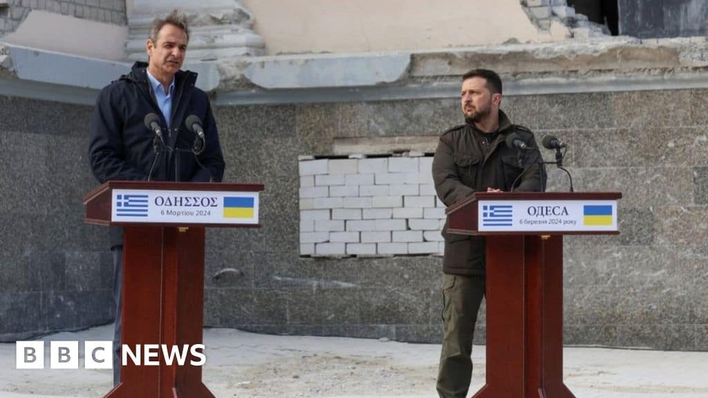 Explosions Hit Odesa As Zelensky Meets Greek PM—