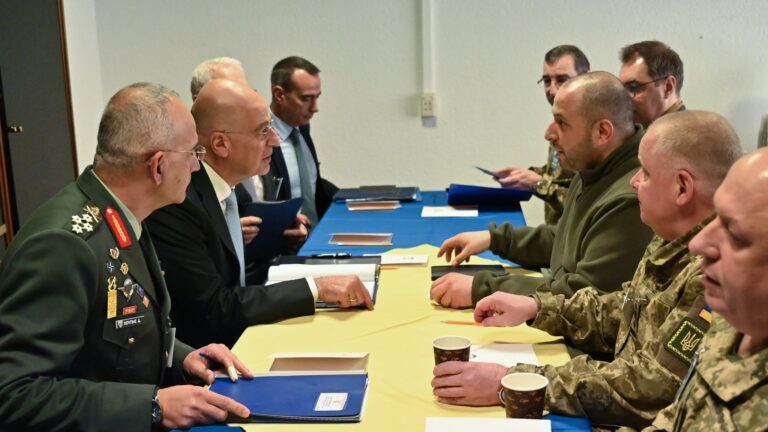 Greek Defence Minister Nikos Dendias met with Ukrainian counterpart