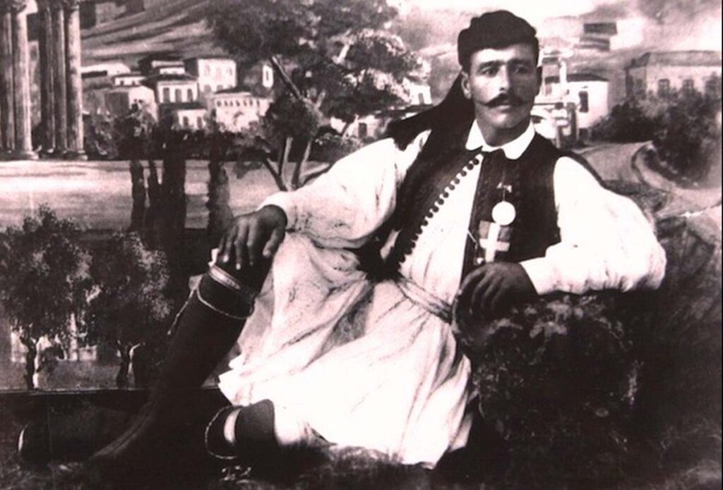 Louis was born in the town of Marousi, which is now a suburb to the north of Athens. In the picture:  Spyridon Louis wearing the Arvanites fustanella.


